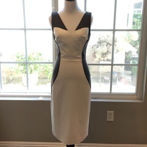 Black Halo color blocked shift dress