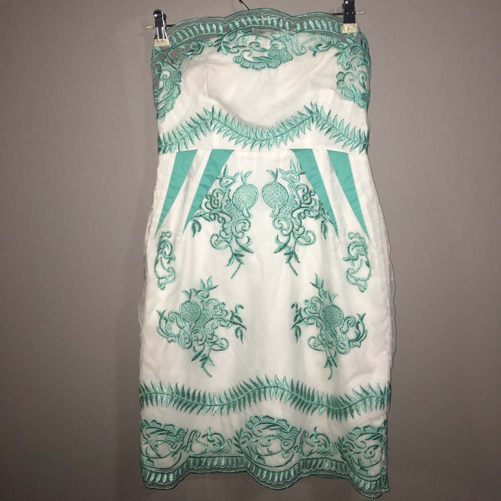 Formal Strapless Crochet Mint Dress (S, M, L)