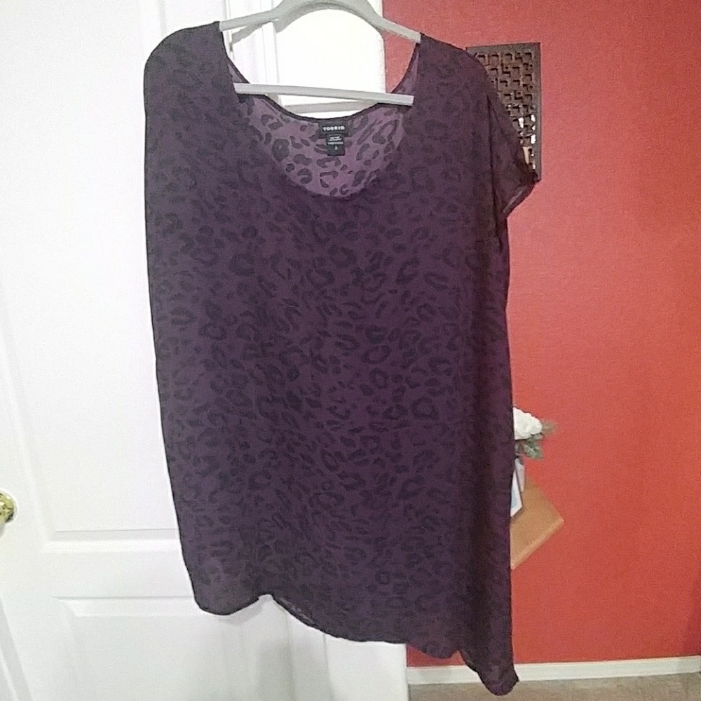 Animal Print Assymetrical Top