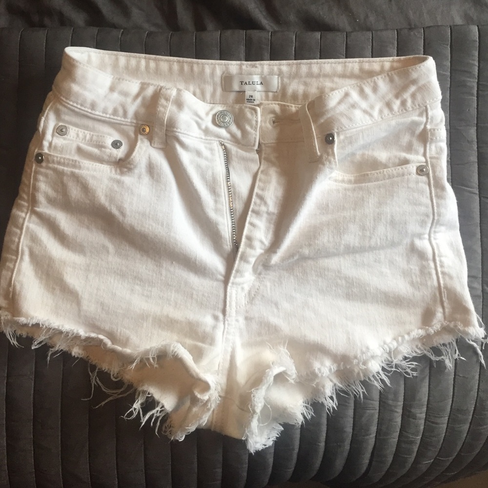 Talula aritzia white cutoff shorts