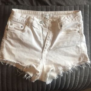 Talula aritzia white cutoff shorts