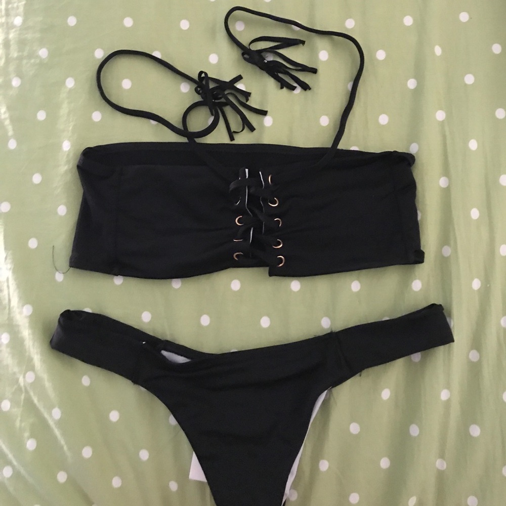 Black tie up bikini