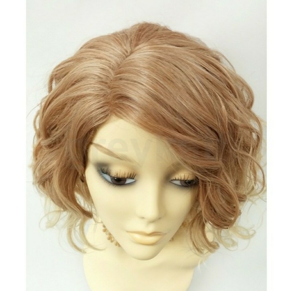 Wavy strawberry & blonde lace front lob wig - Picture 4 of 5