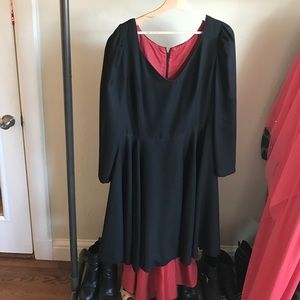 Vintage high Low dress with red liner