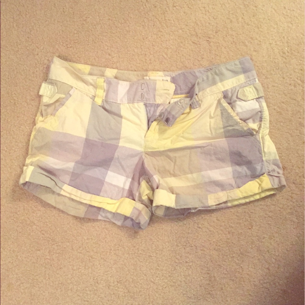 OLD NAVY Yellow & Gray Plaid Summer Shorts