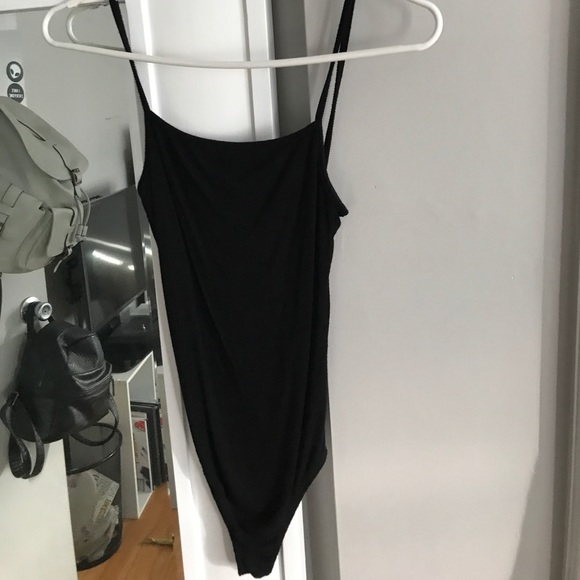 Brandy Melville Straight Neck Black Bodysuit - Picture 1 of 5