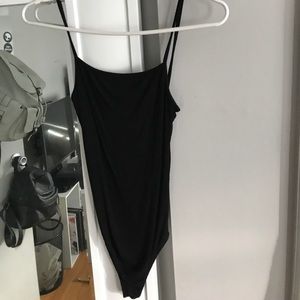 Brandy Melville Straight Neck Black Bodysuit