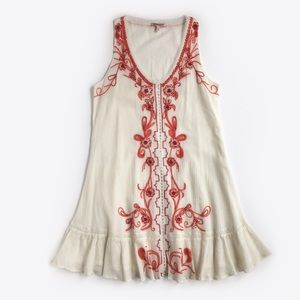 Embroidered Detail with Ruffled Hem Dress