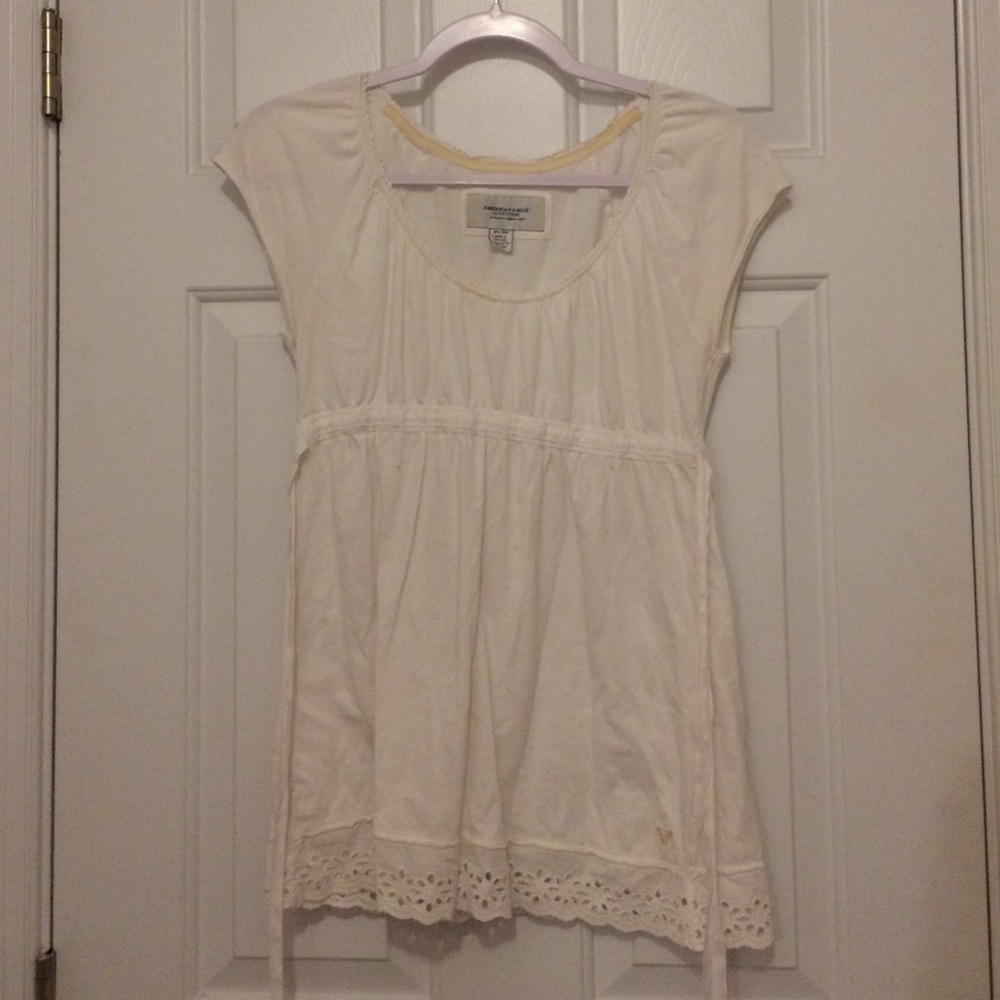 white lace detail shirt