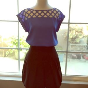 Express Lattice top blue blouse