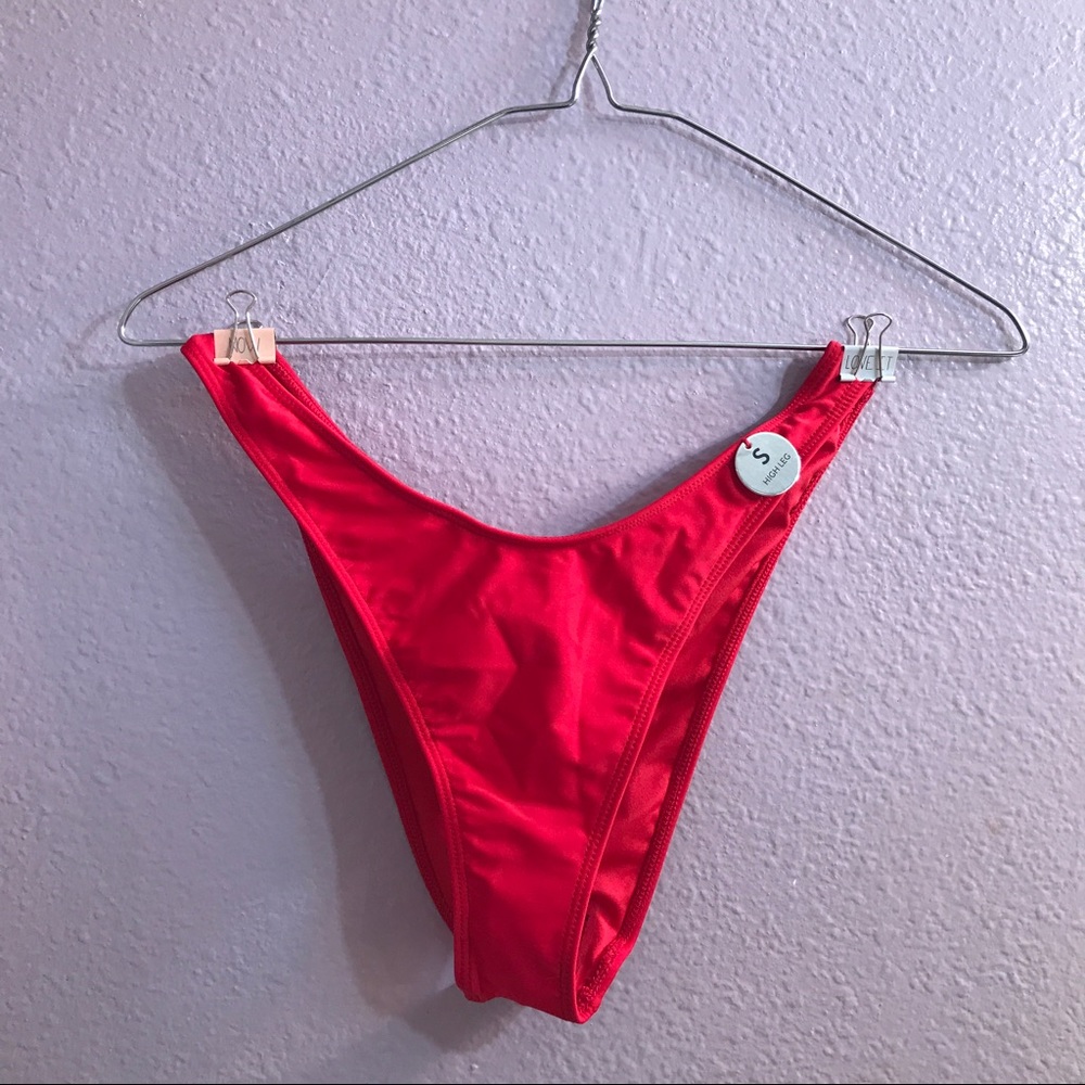 Forever 21 red high-leg bikini bottoms