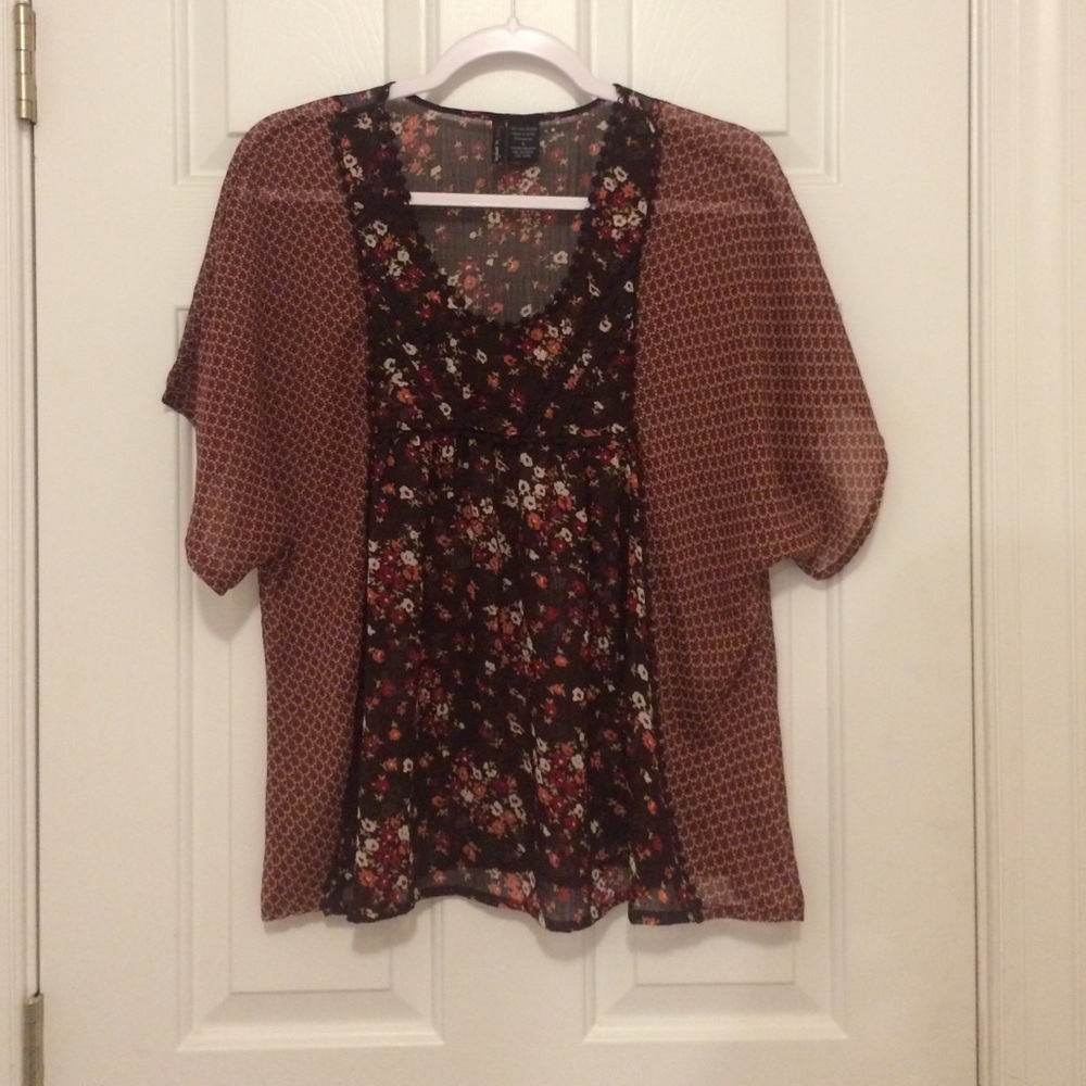 brown blouse top