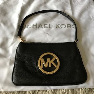 Michael Kors black wristlet