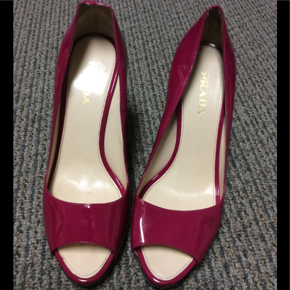 Pink Prada Peep-toe Pumps