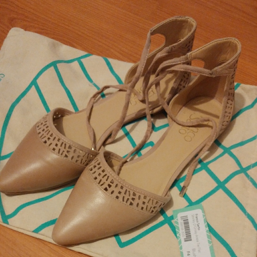 Shirley D'Orsay Ankle Tie Flat