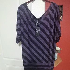 Plum Striped Top