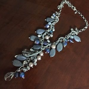Chico's Blue/Silver Y Necklace