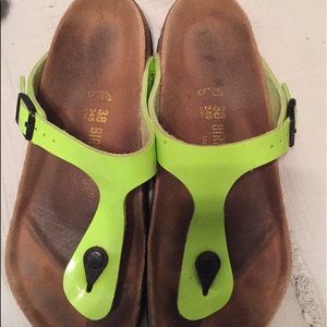 Lime green Birkenstocks