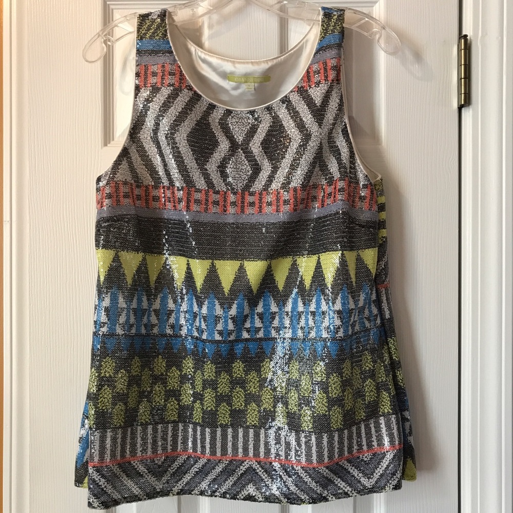 Gianni Bini sequined colorful tank