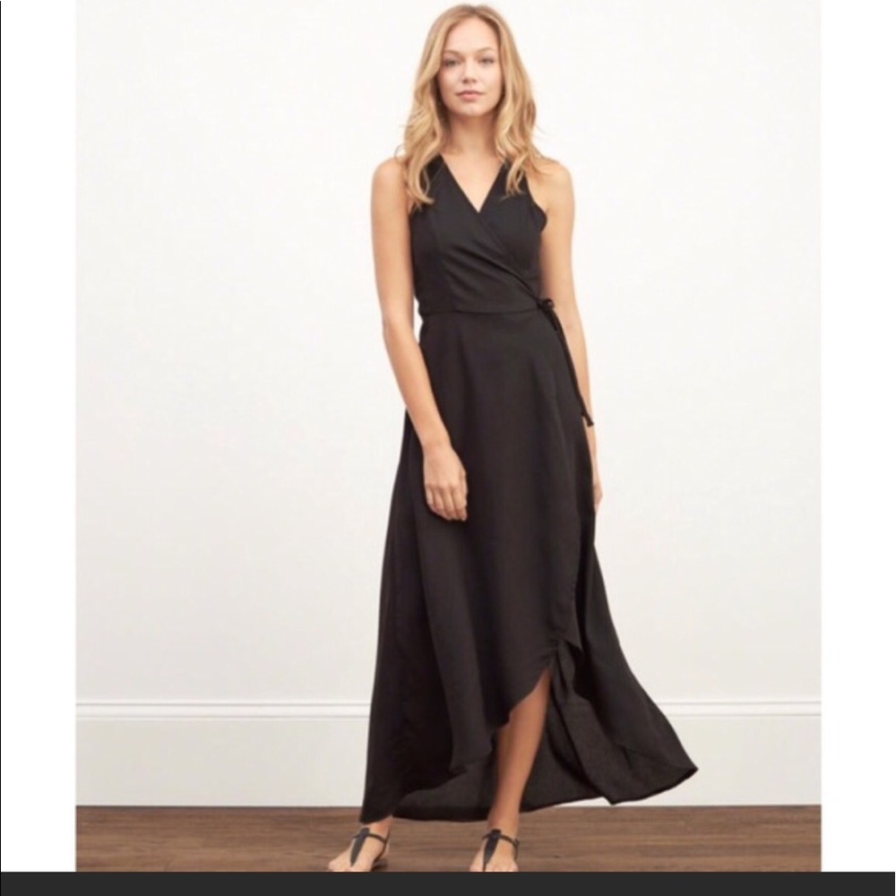 NWOT Black Abercrombie & Fitch Maxi Wrap Dress