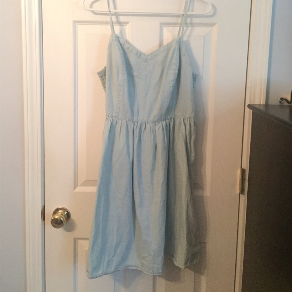 Chambray Dress w/Back Zipper & Adjustable Straps