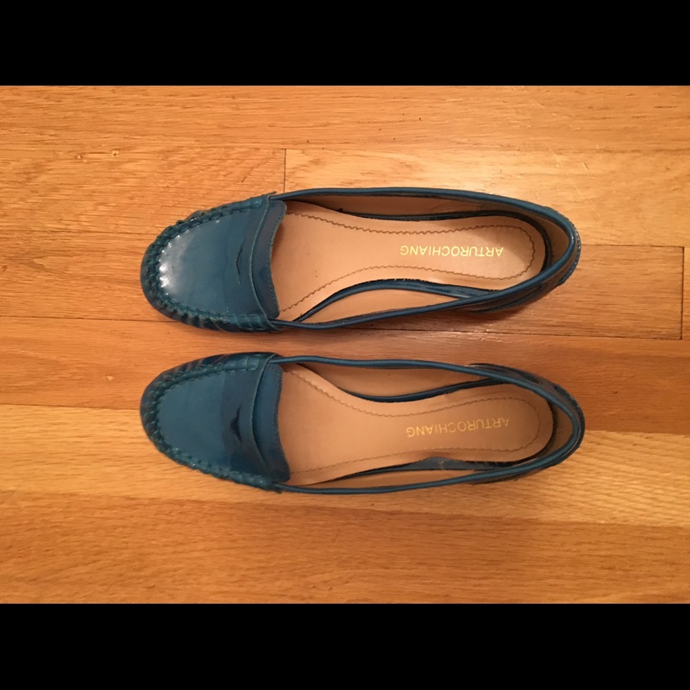 Arturo Chiang Leather Electric Blue Loafer