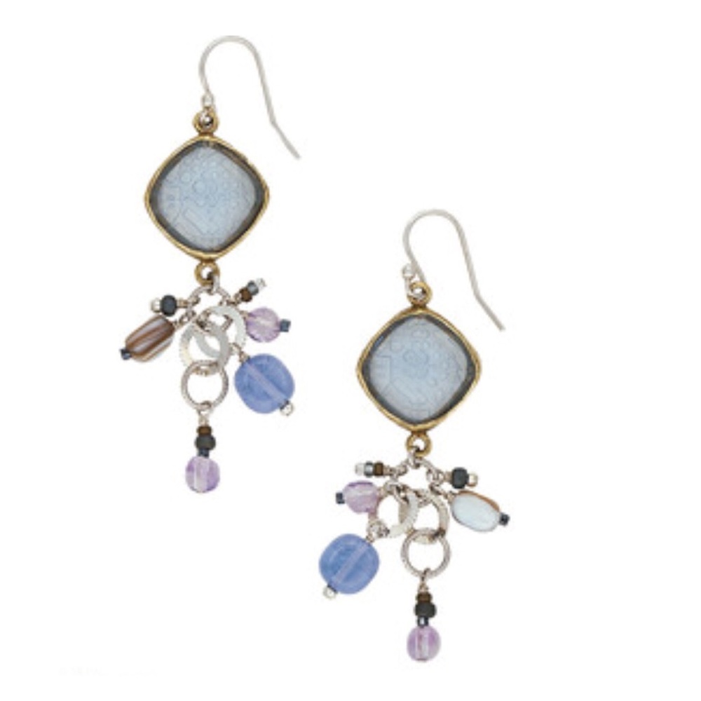 SILPADA Sterling Silver Amethyst & Glass Earrings