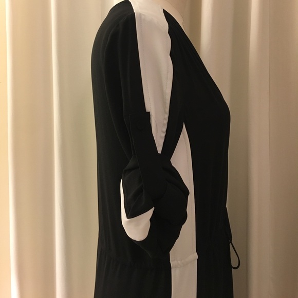 BCBG Black with White Stripes Maxi Dress- Size XXS - Picture 3 of 5