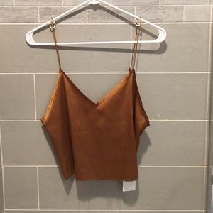 Silk cropped tank