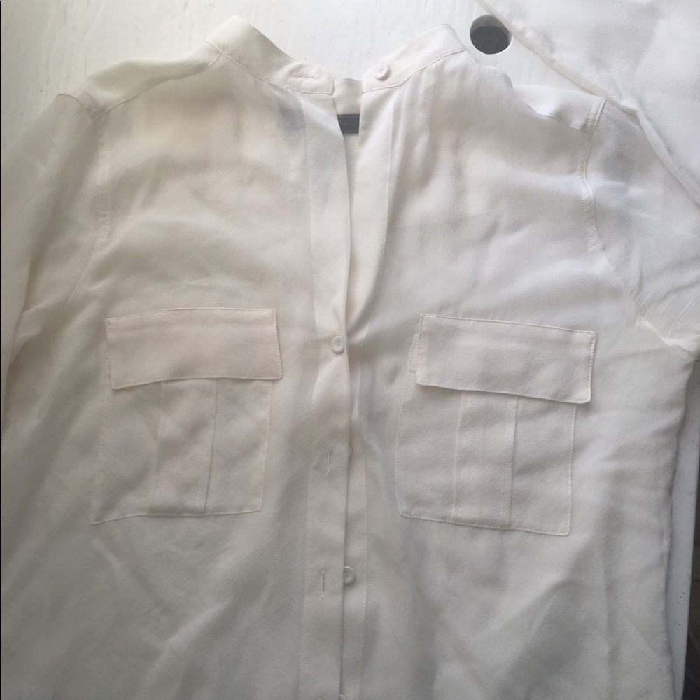 Bcbg sheer button down shirt