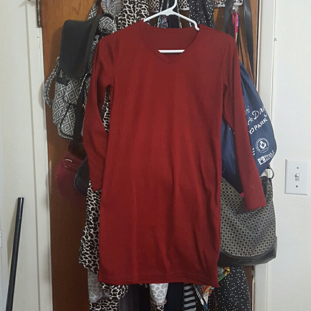 Red sweater dress