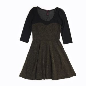 Metallic Sweetheart Skater Dress