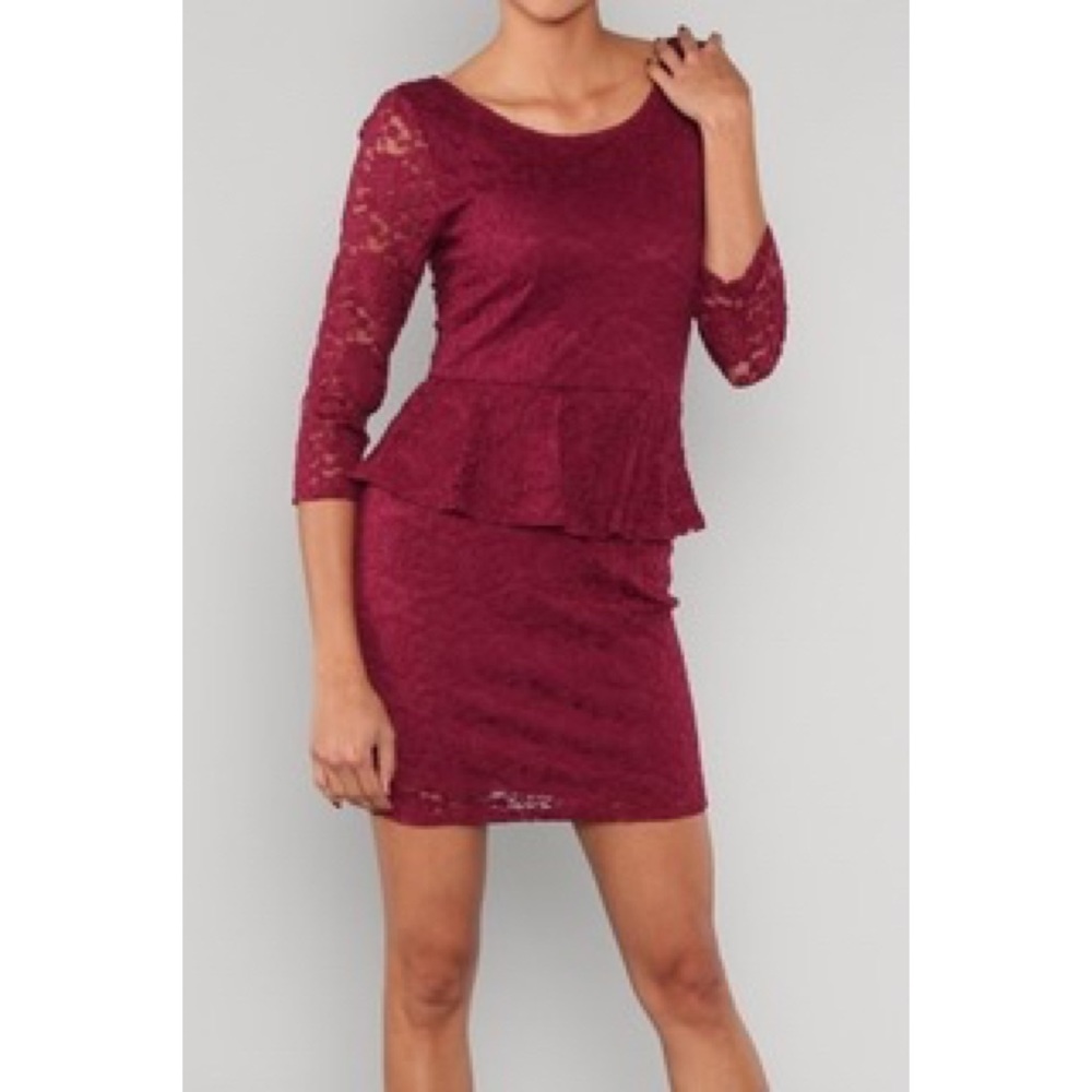 Lace Peplum Dress- Various Sizes Available