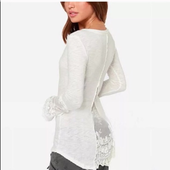 White Top w/ Lace Accents - Picture 1 of 3