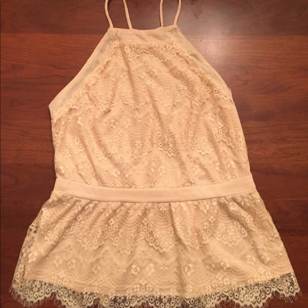 Forever 21 Lace Peplum Shirt