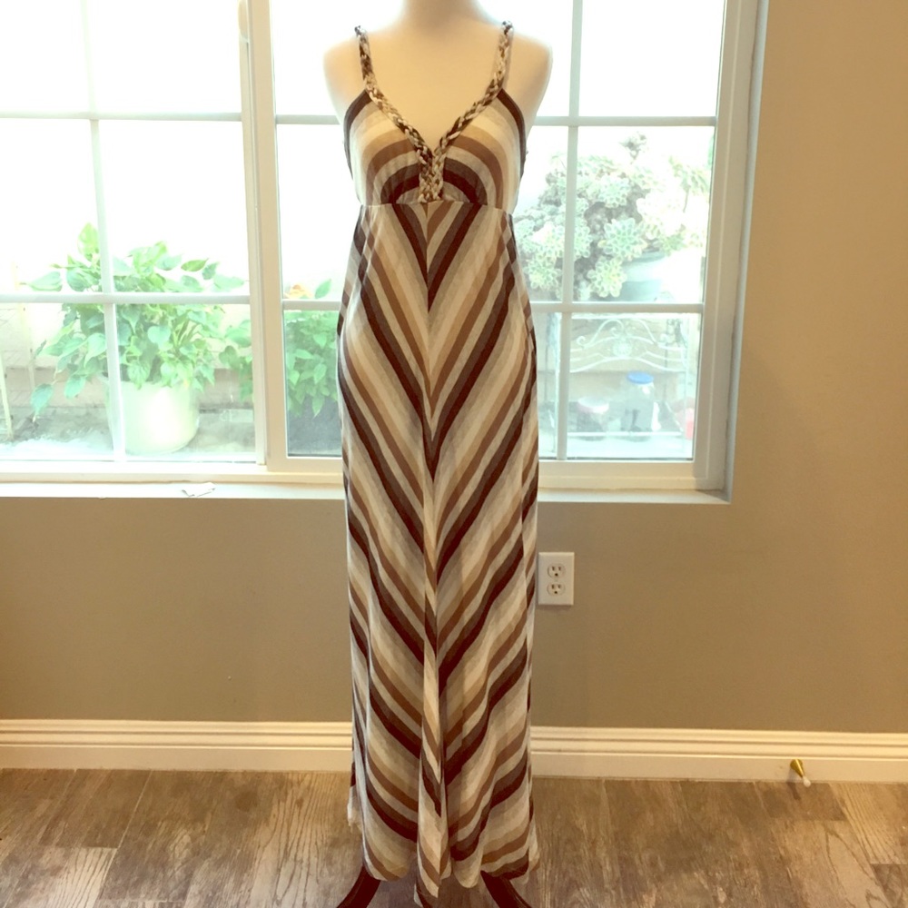 Ella moss striped maxi dress