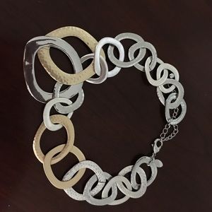 Chico's silver and gold short necklace