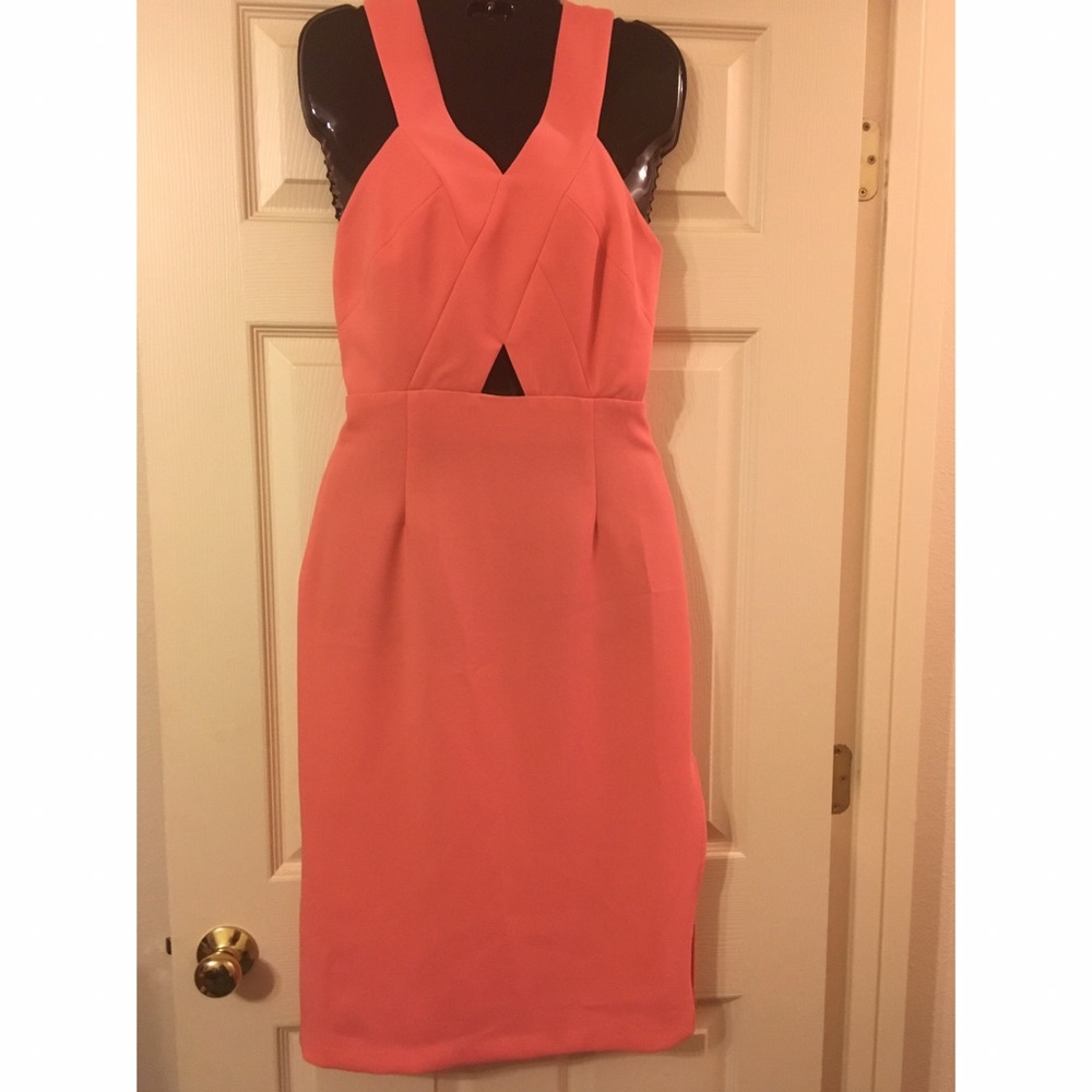 BCBGeneration Cutout Crepe Midi Dress