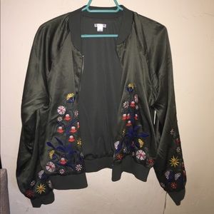Xhilaration Embroidered Bomber Jacket