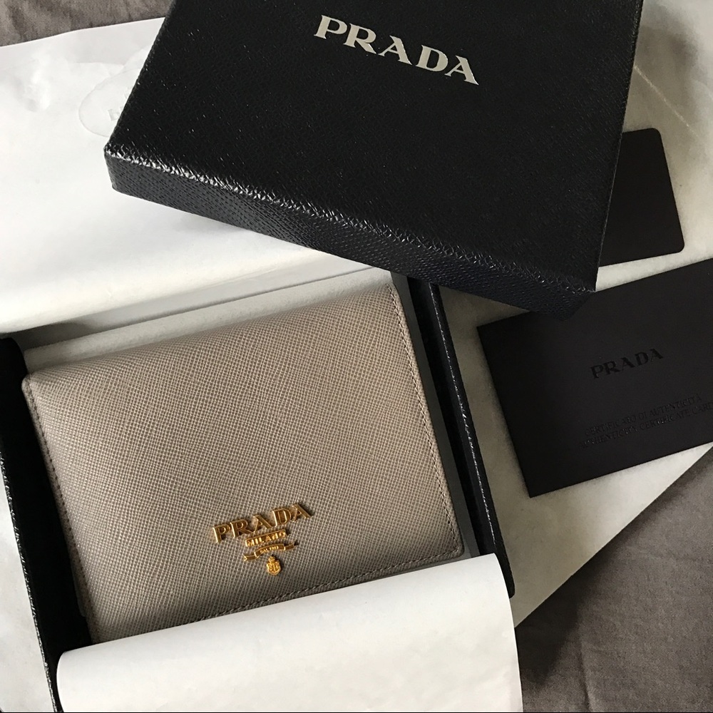 Mini Saffiano Leather Bifold Wallet