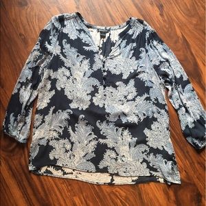 Lucky Brand blue and white top, size L