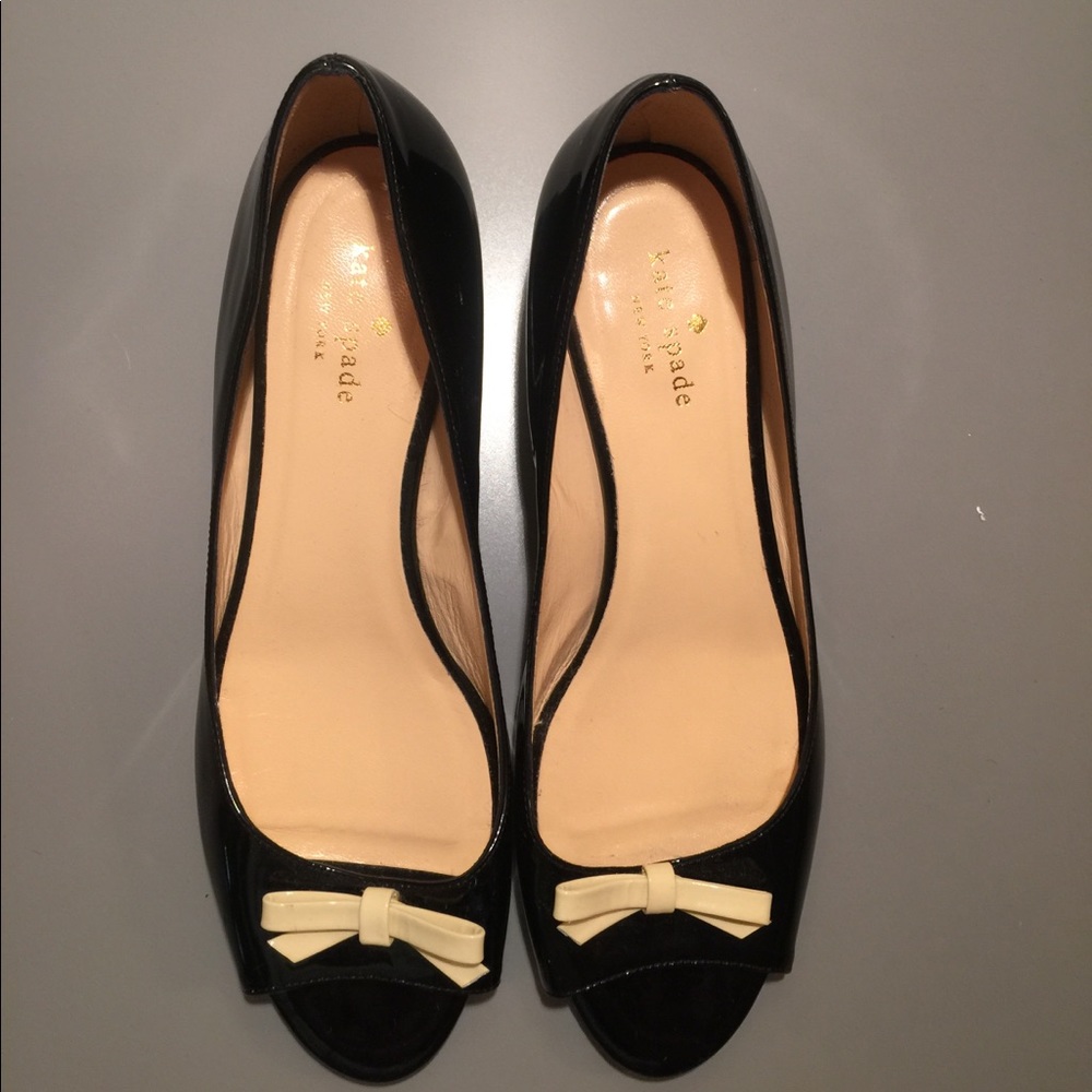 Kate Spade open toe kitten wedge