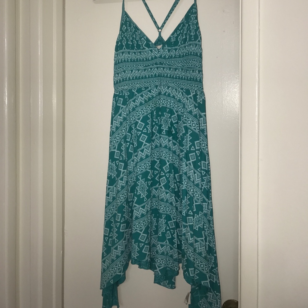 Billabong teal geo printed sundress