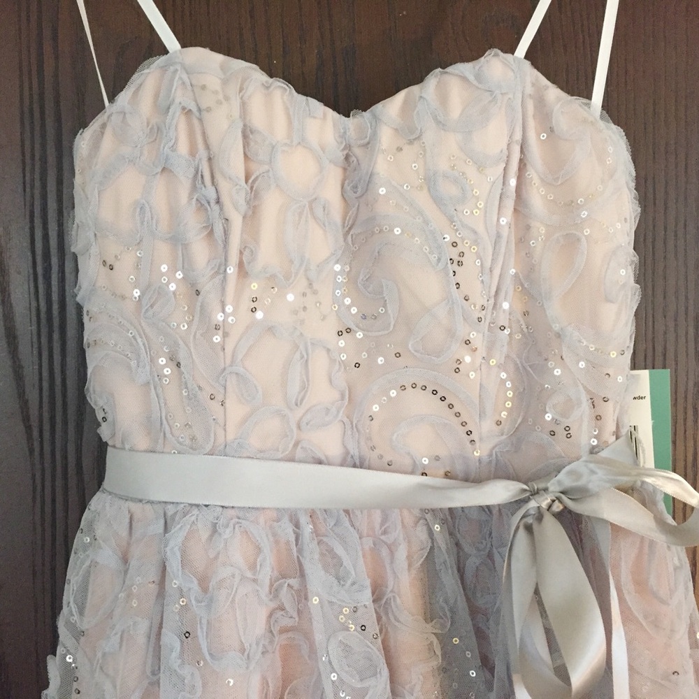 Sliver & rose powder pink prom/homecoming dress