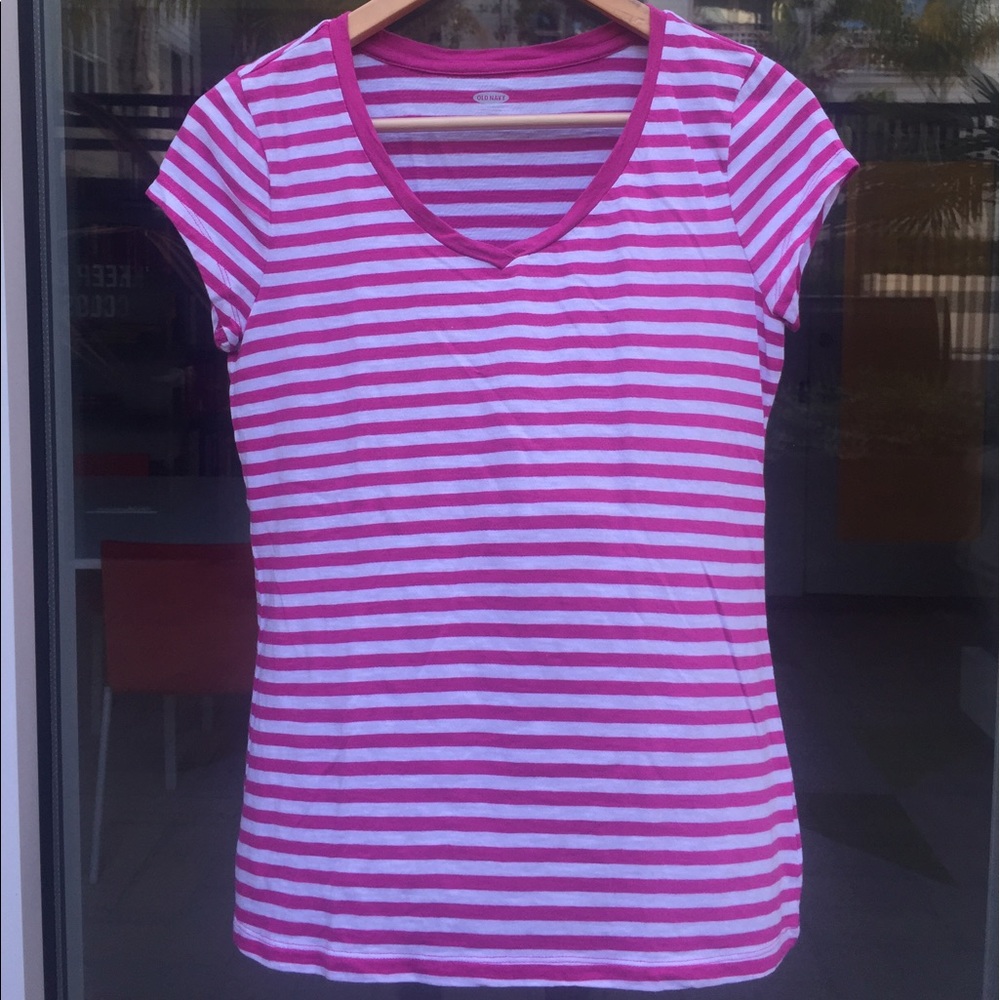 Old Navy Pink Striped Tee