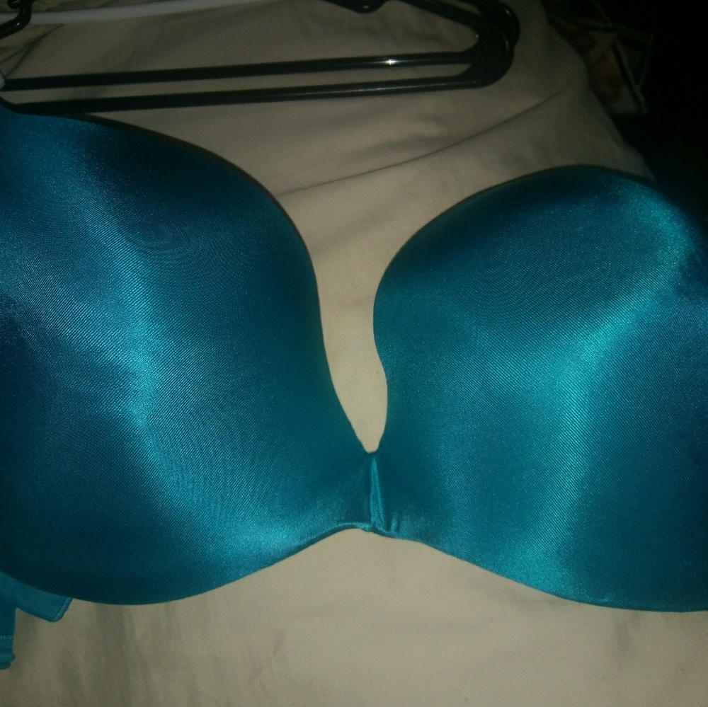 Teal turquoise Cacique strapless bra 42DD