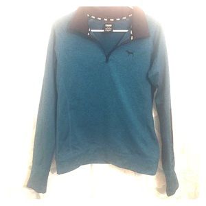 Victoria Secret "Pink" Brand Turquoise quarter zip