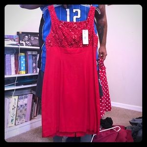Red Hot Sequin Dress 💃🏻 Back Cut out w/bows NWT