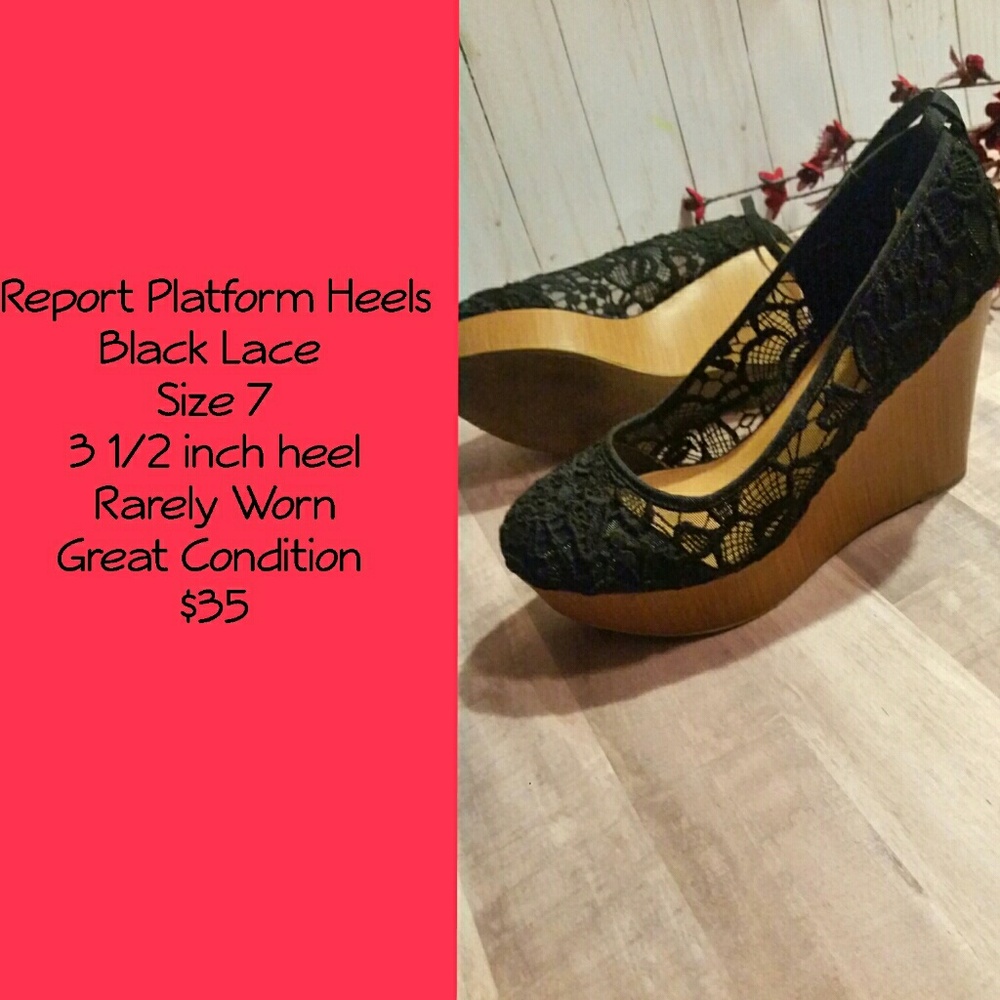 CLEARANCE!!!  OBO Wedge Heels, Black, Size 7