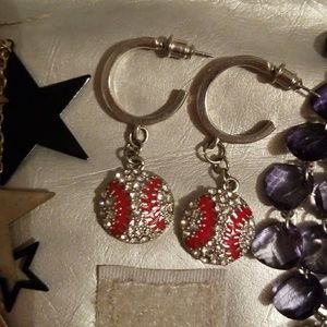 Baseball mom earrings
